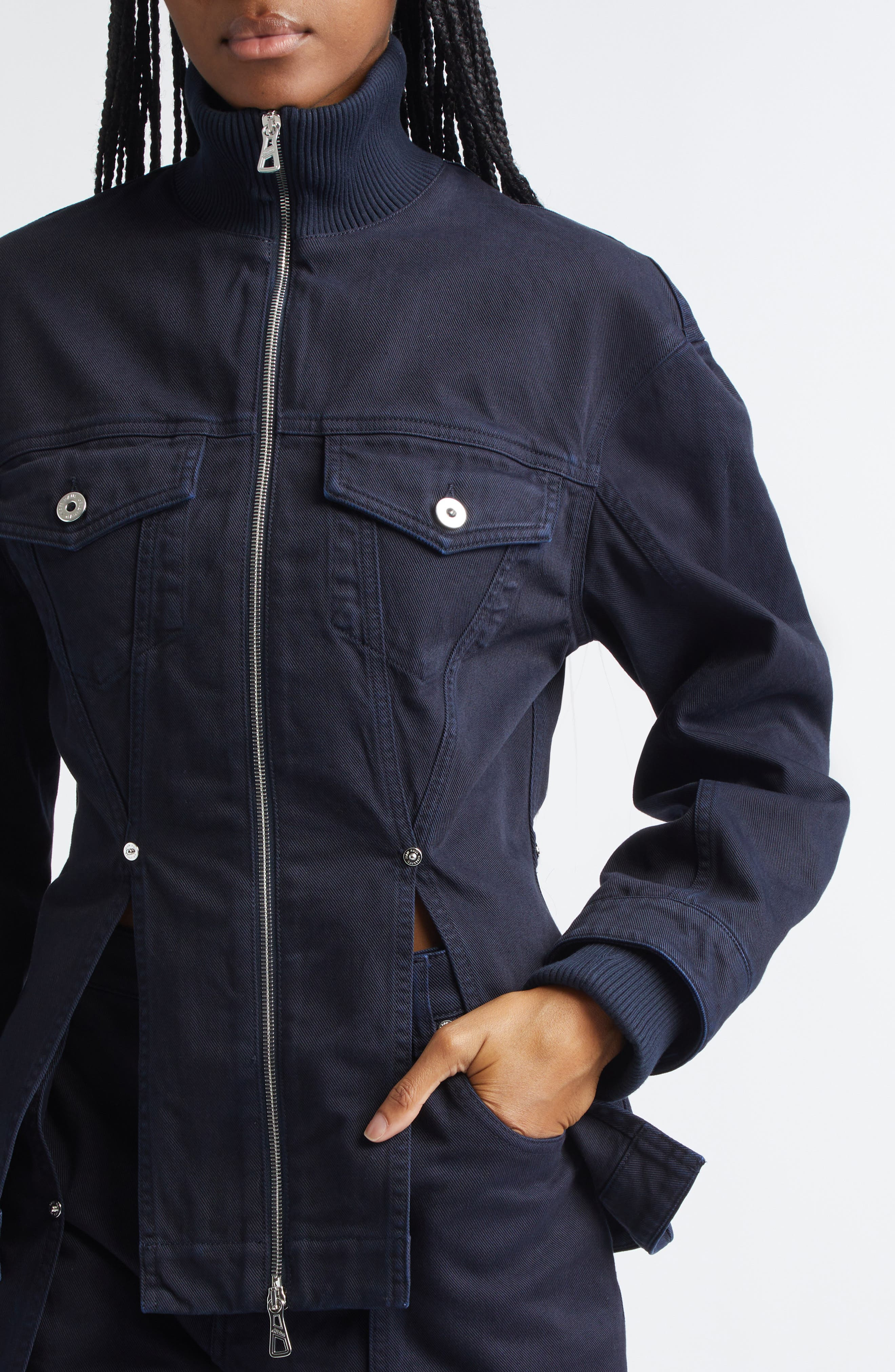 Jean Paul Gaultier Overdye Fitted Denim Jacket in Navy at Nordstrom - 5