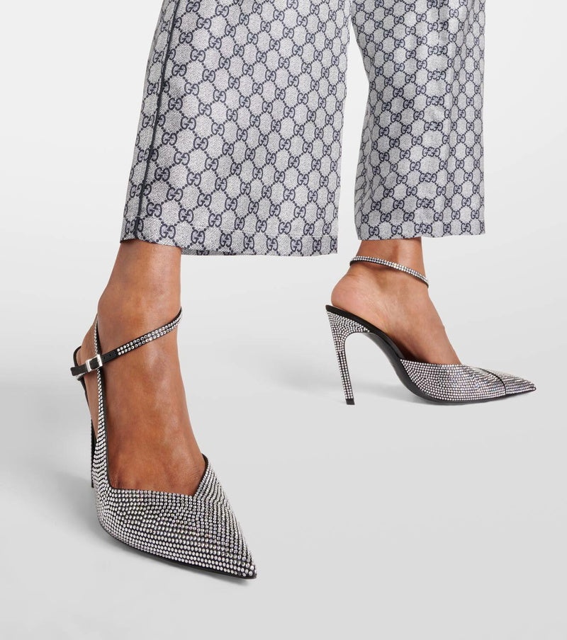 Gucci Alma Love 105 embellished satin pumps - 5