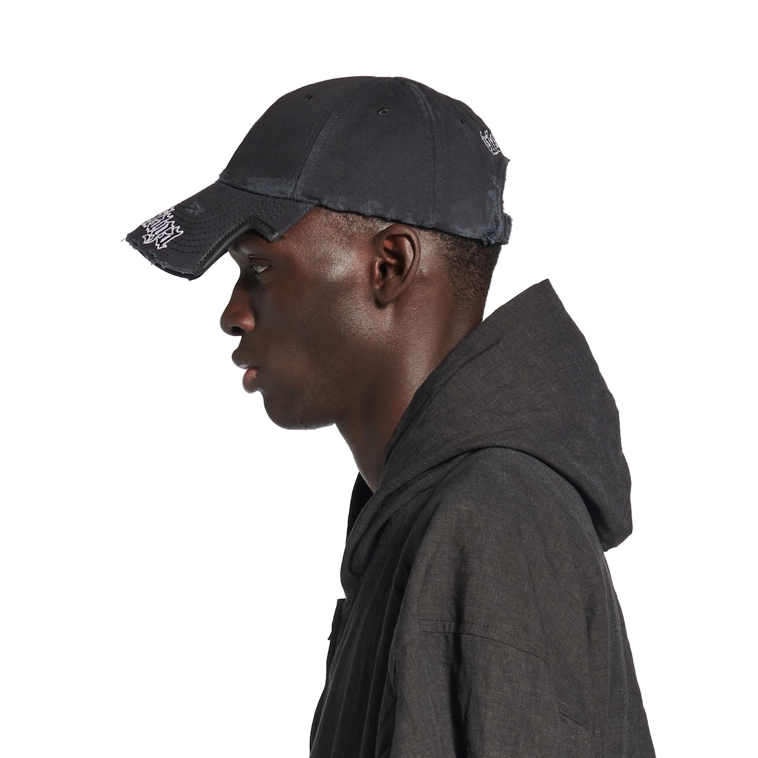 Blackletter Script Cap in Black Faded - 6