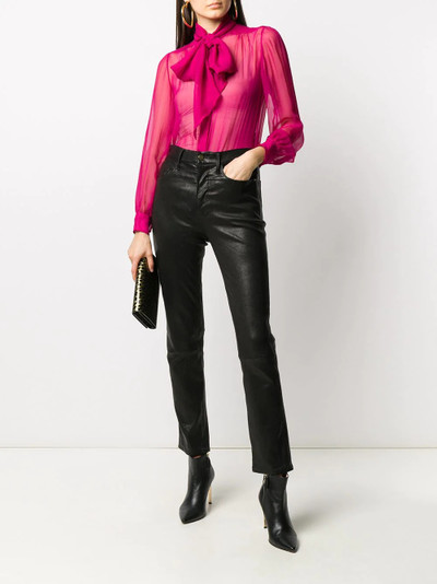 SAINT LAURENT pussy bow sheer blouse outlook