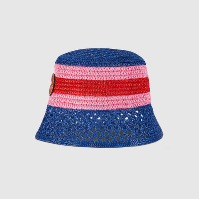 GUCCI Raffia-effect viscose bucket hat outlook