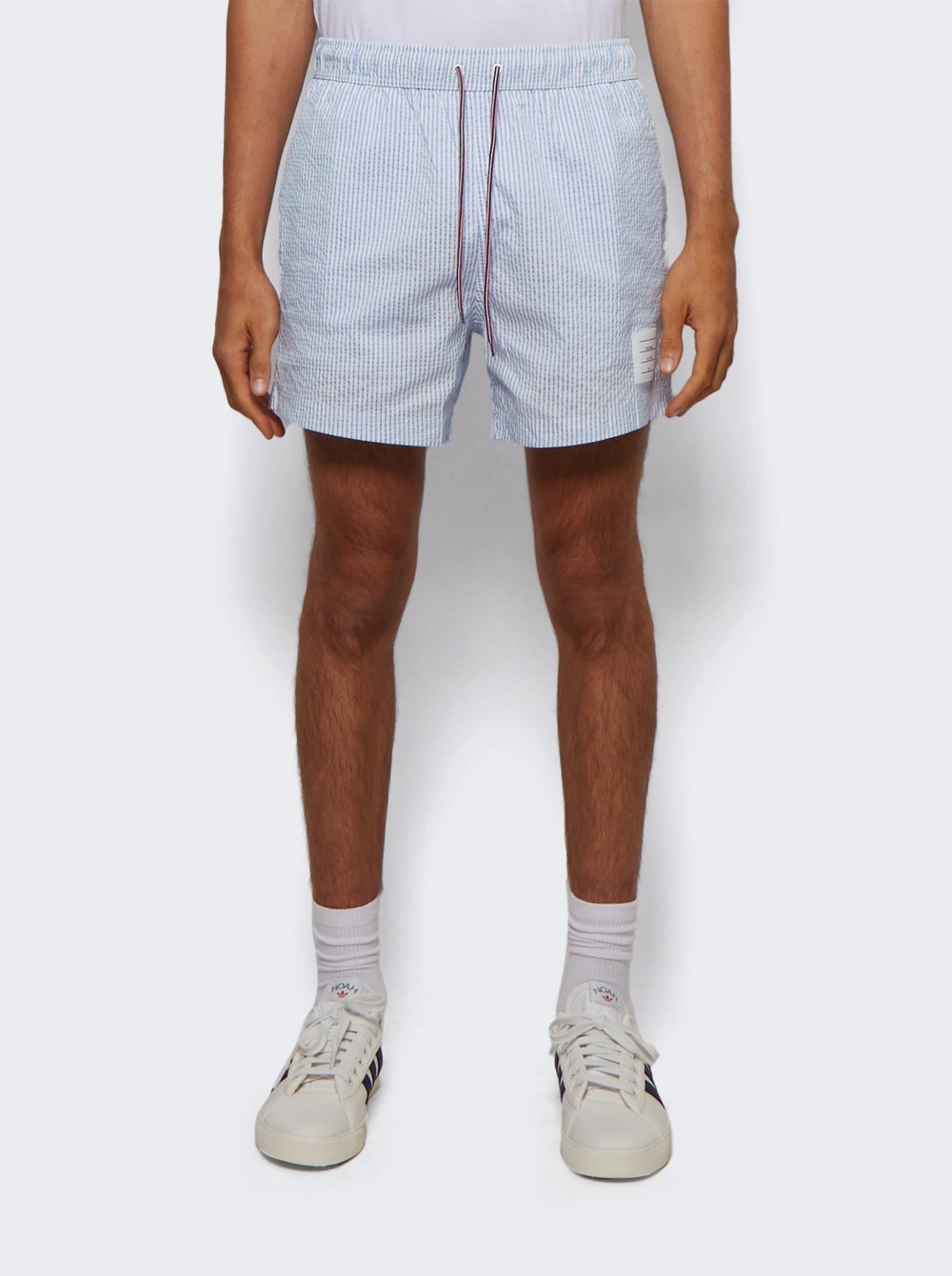 Drawcord Waist Swim Short In Seersucker Blue - 3