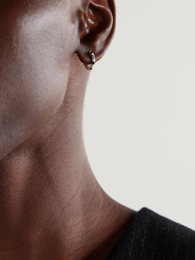 Yvonne Léon 9-karat white gold, diamond and enamel hoop earrings Gold outlook