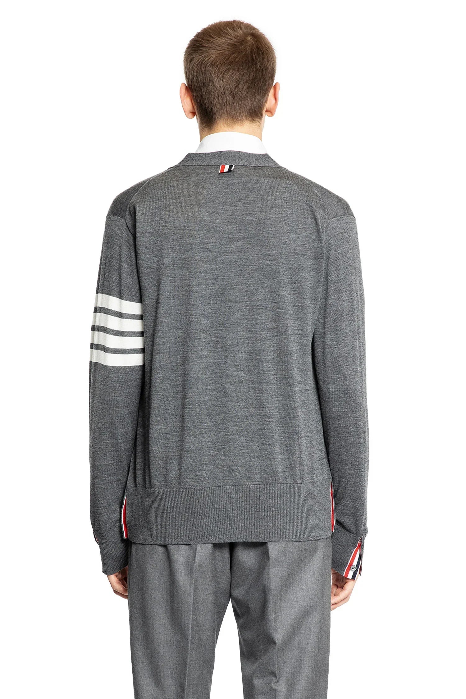 THOM BROWNE MAN GREY KNITWEAR - 3