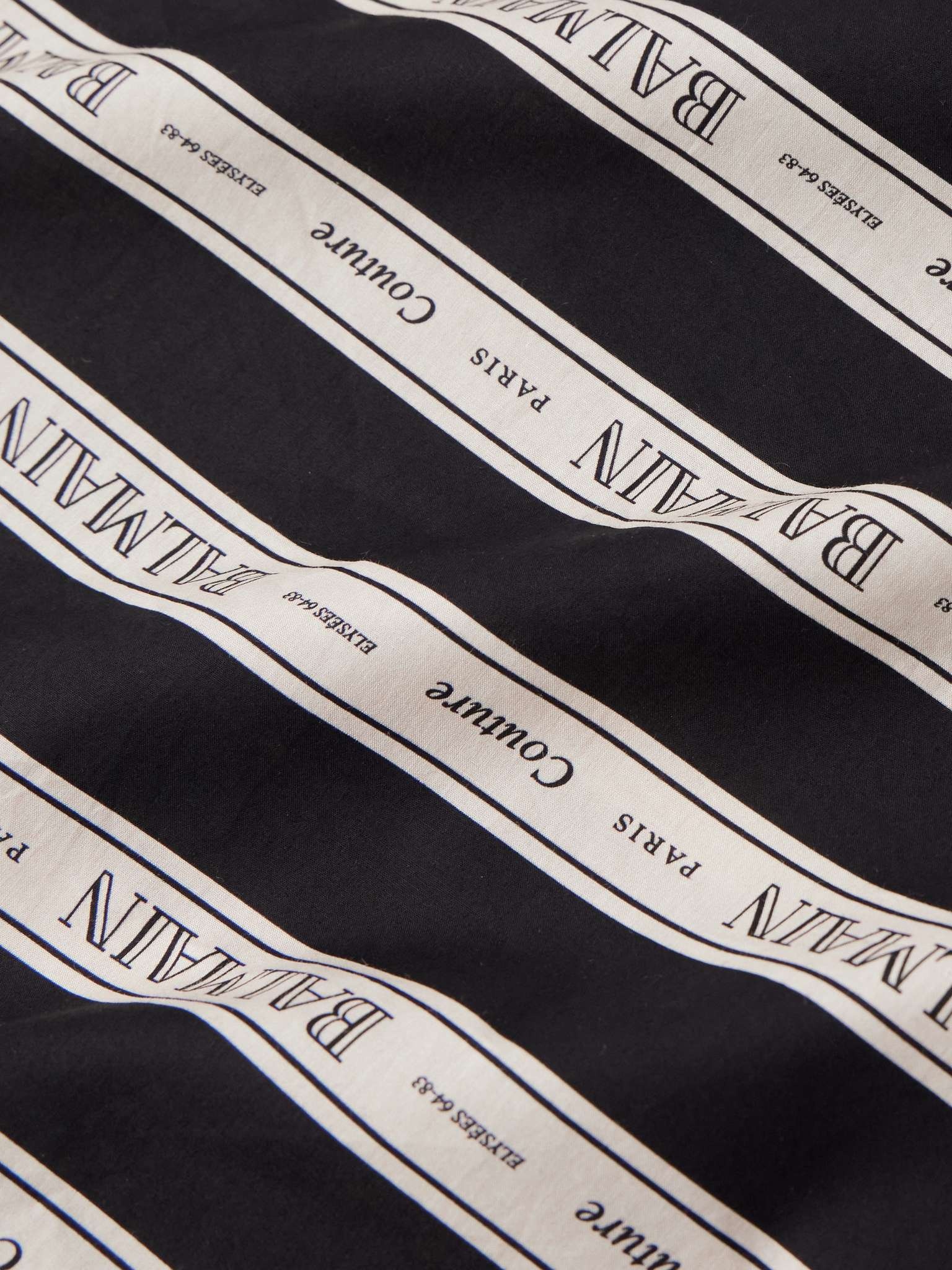Camp-Collar Logo-Print Striped Cotton-Poplin Shirt - 4