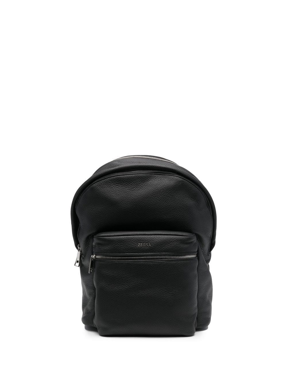 logo-plaque leather backpack - 1