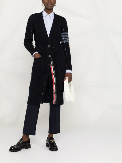 Thom Browne cable-knit 4-Bar cardi-coat outlook