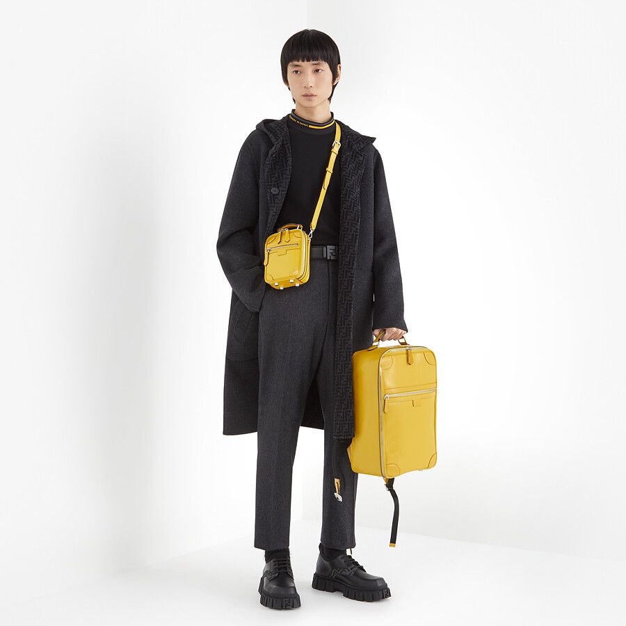 Yellow leather backpack - 6