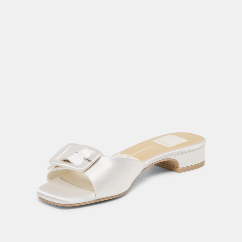 EDINA SANDALS TRUE WHITE SATIN 4