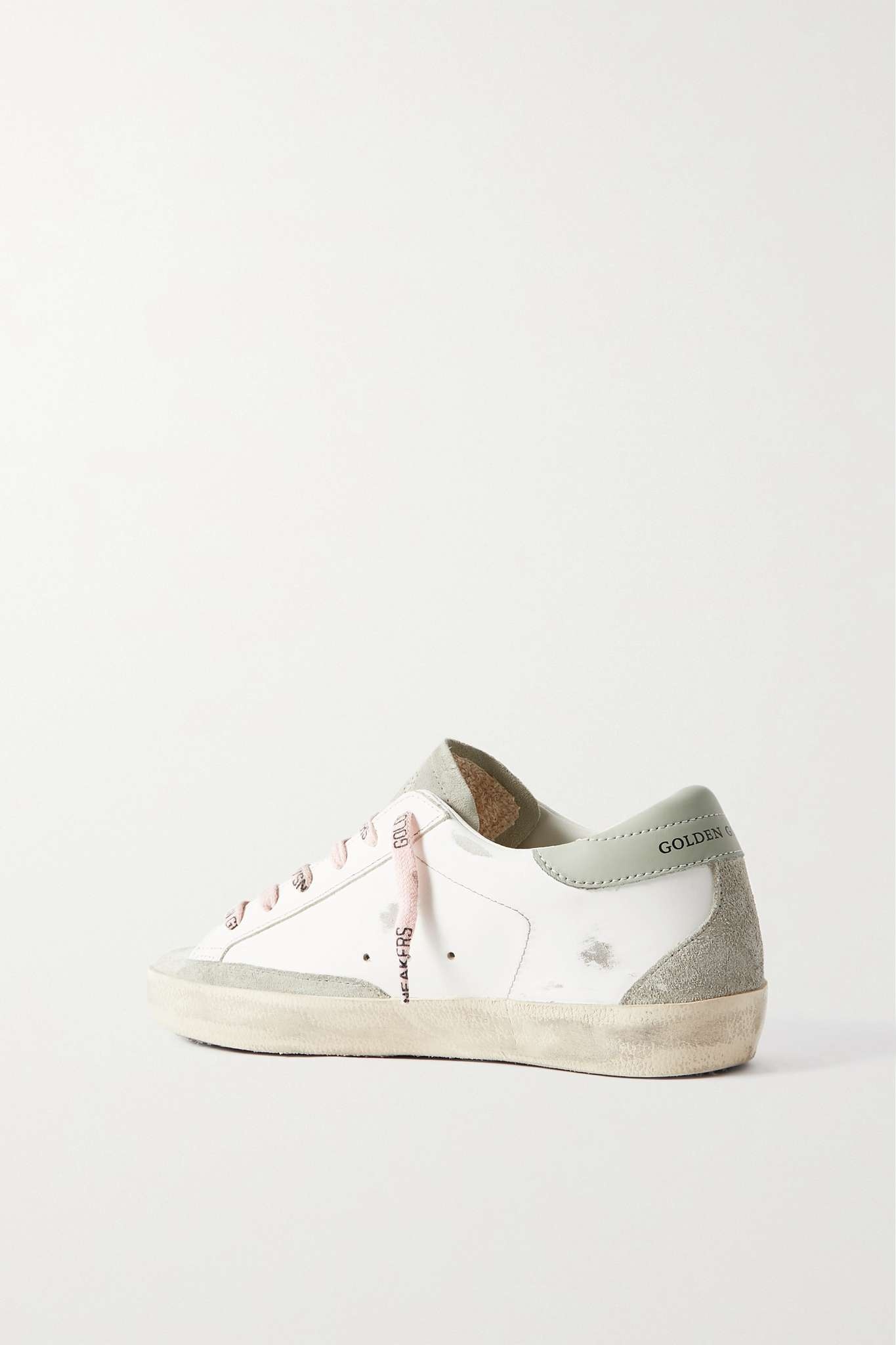 Super-Star distressed leather and suede sneakers - 3