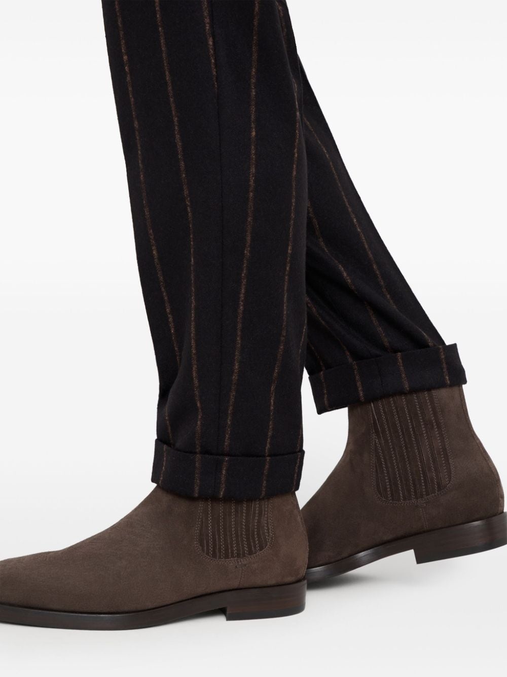 panelled suede ankle boots - 5