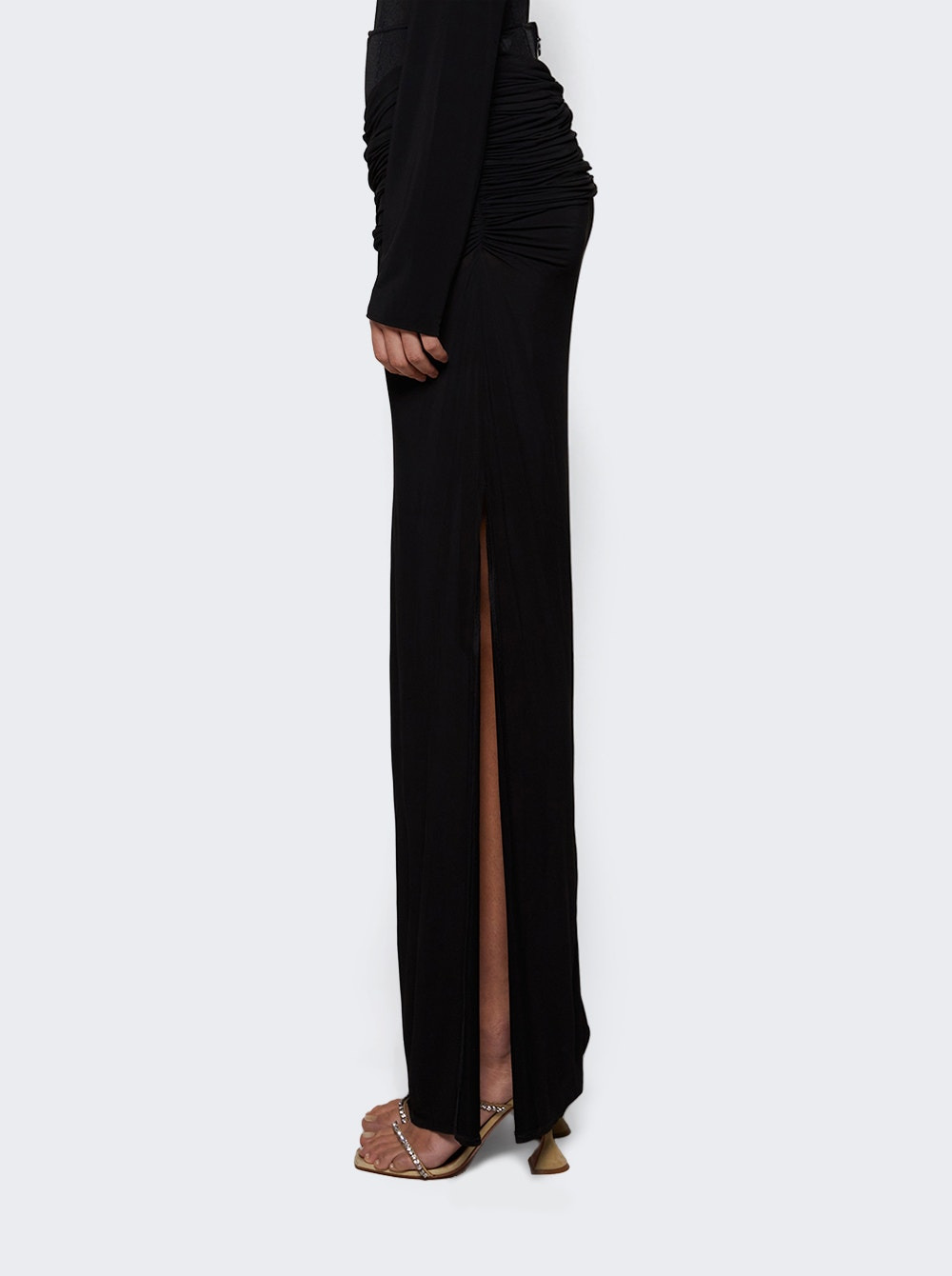 Coiled Jersey Corseted Skirt Black - 3