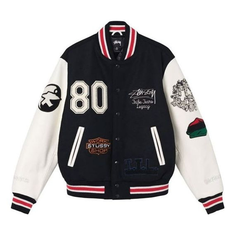 Denim Tears x Stussy x OUR LEGACY Ttl Varsity Jacket 'Black' 315288 1