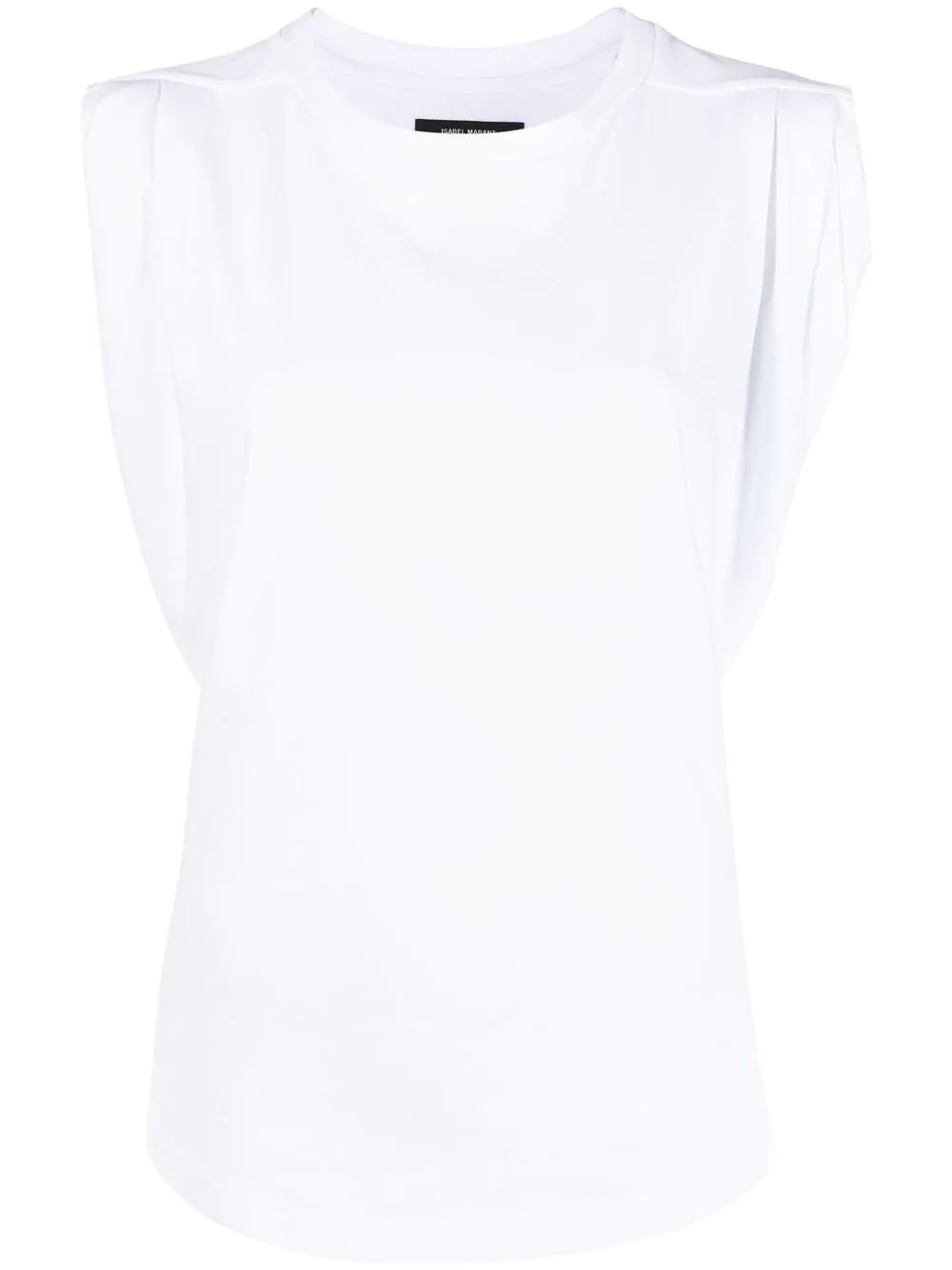 ruched-sleeve cotton T-shirt - 1