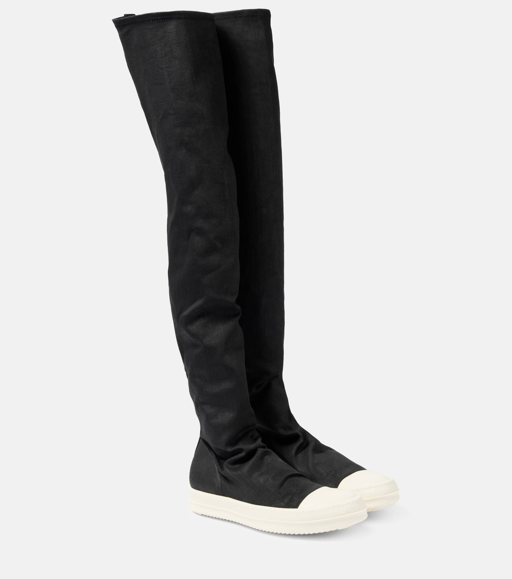 Denim over-the-knee sneakers - 2