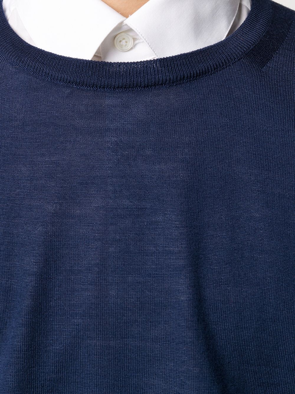 crew neck ribbed jumper - 5