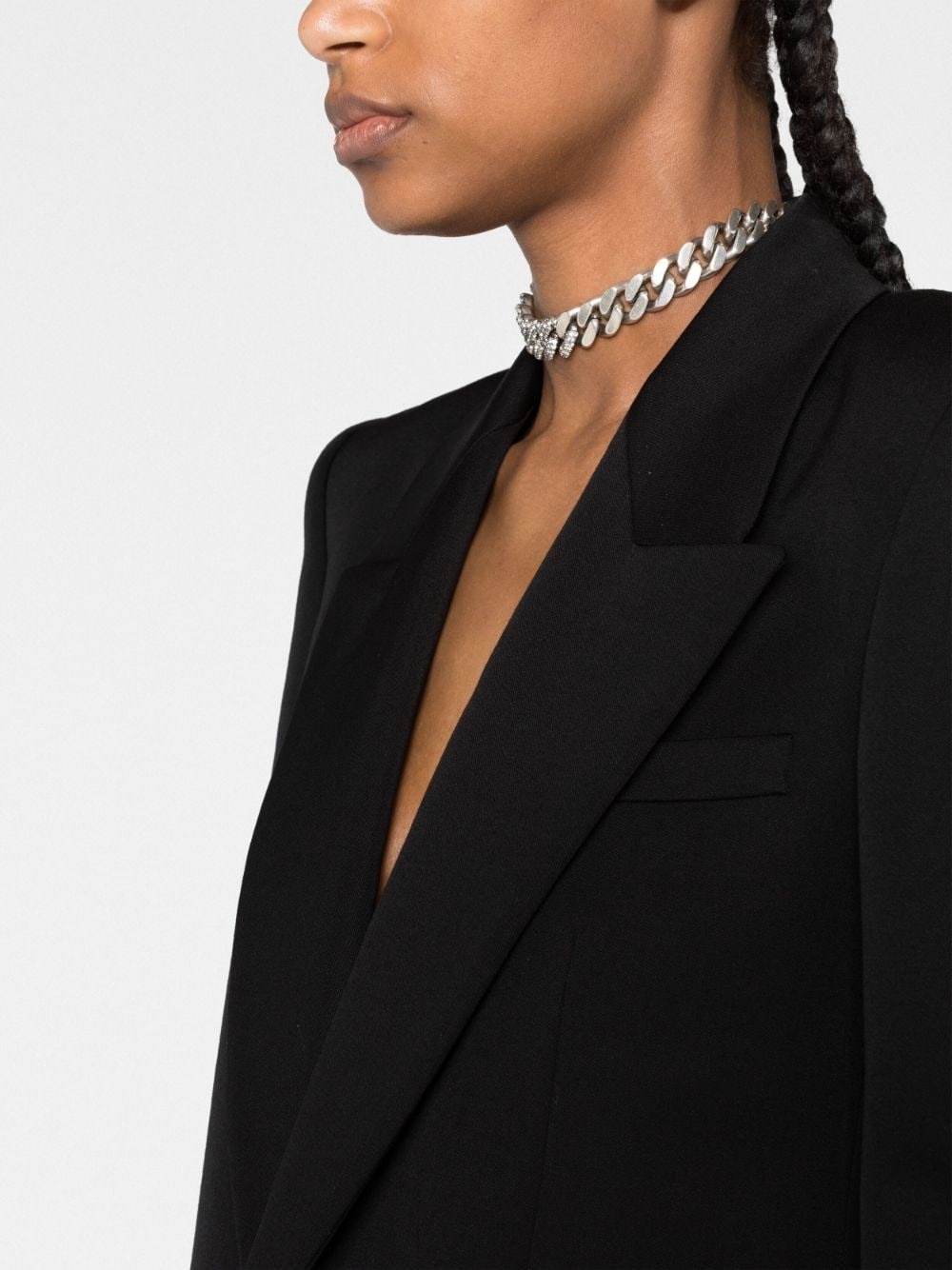 single-breasted peaked blazer - 3