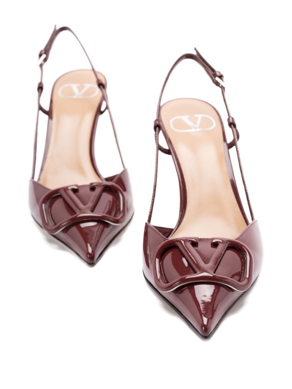 80mm VLogo Signature slingback pumps - 5