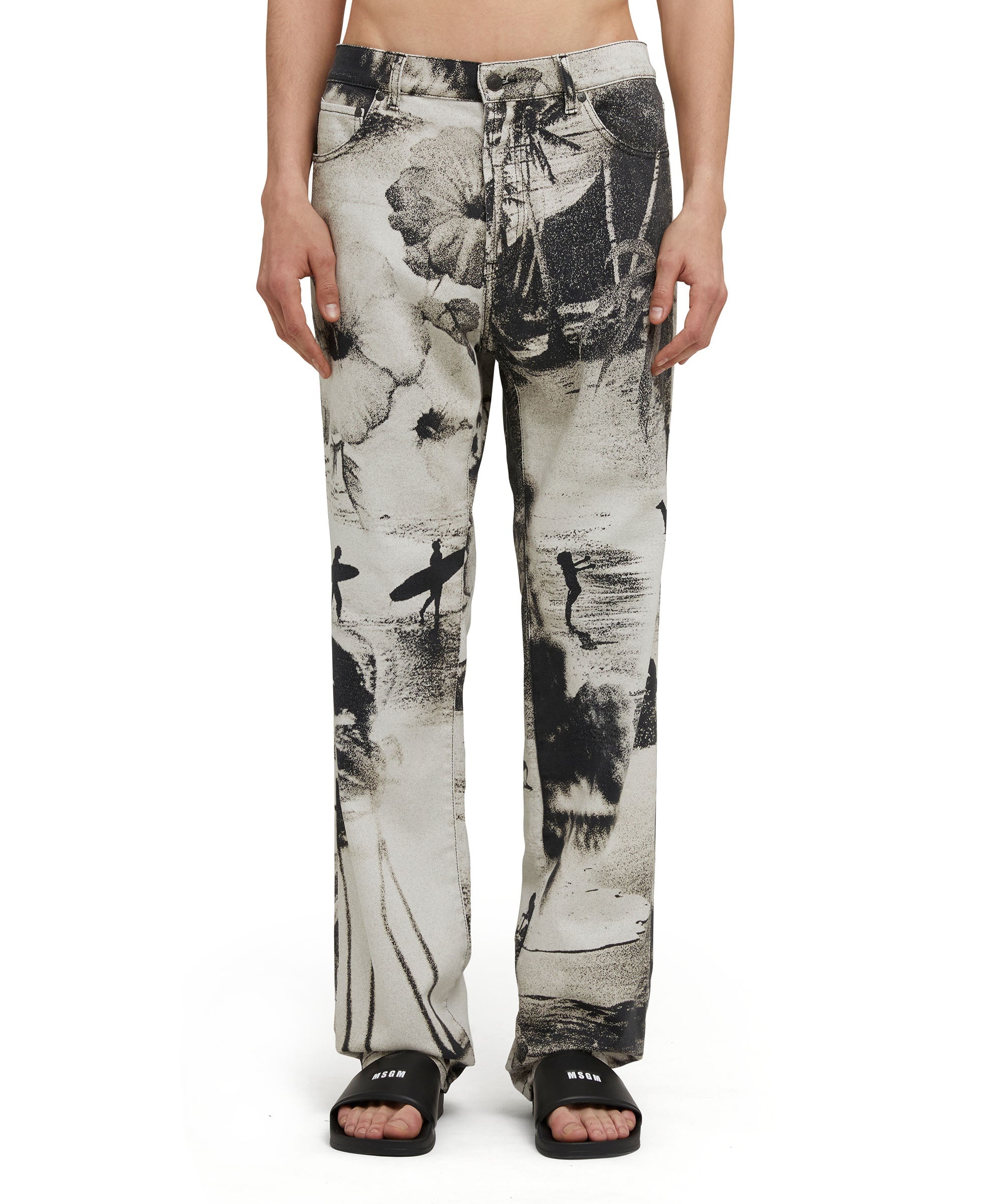 Straight-leg jeans with "MSGM Dreaming" print - 2