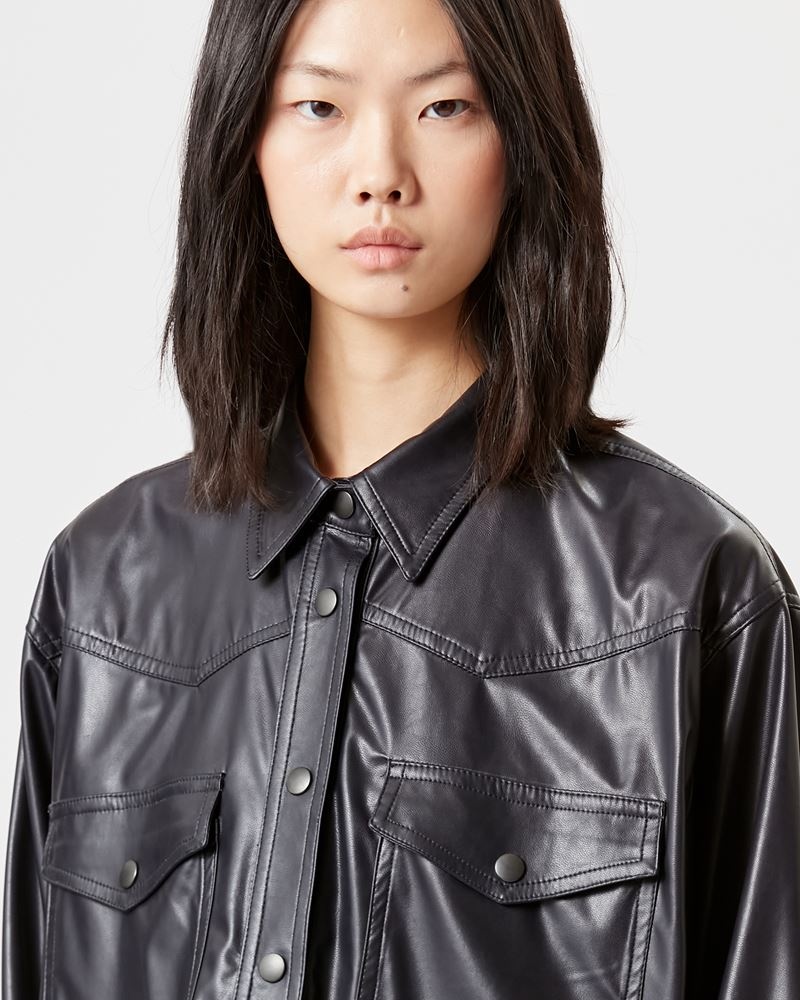 BERNY FAUX LEATHER SHIRT - 3