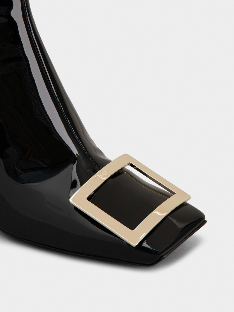 Viv' Square Metal Buckle Ankle Boots in Patent Leather 8