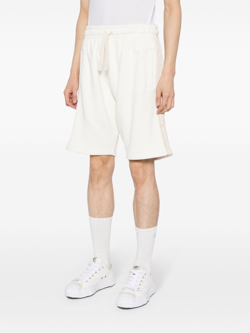 logo-tape cotton track shorts - 3