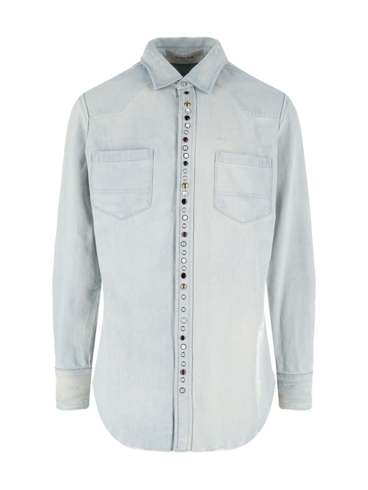 DENIM SHIRT WITH STUDS - 1