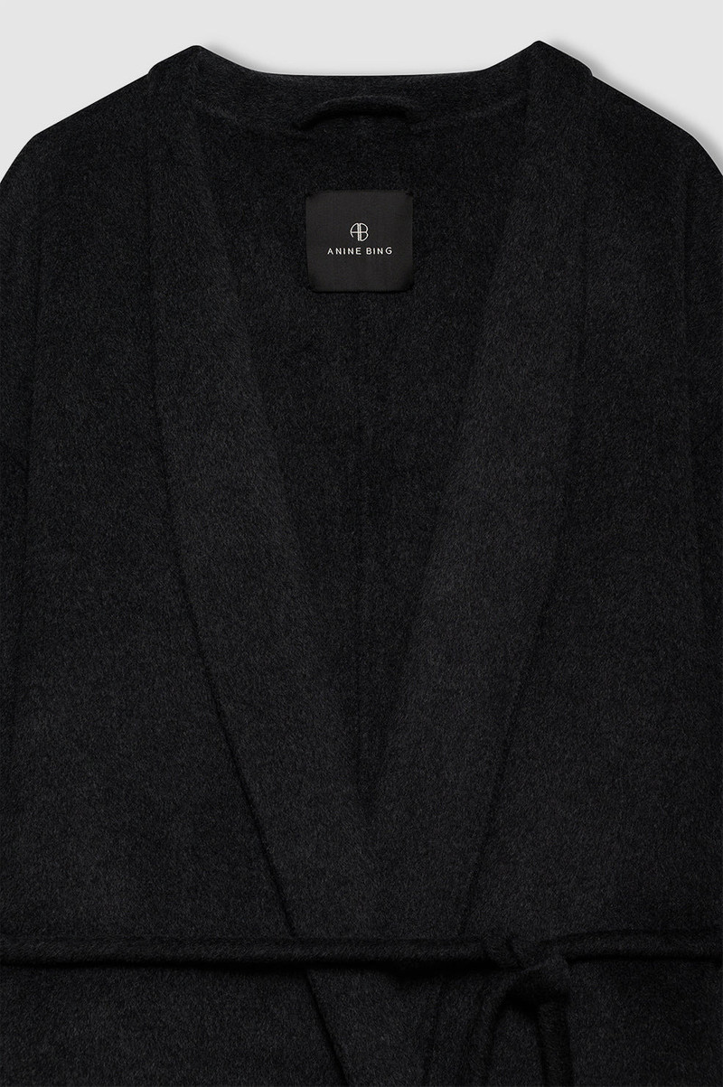 Hunter Coat - Dark Heather Grey Cashmere Blend 2