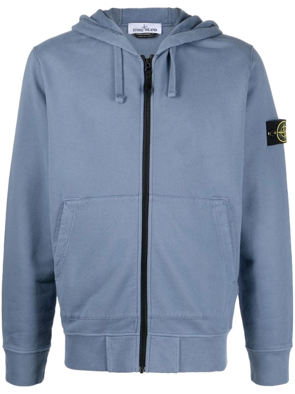 Compass-patch zip-up hoodie - 1