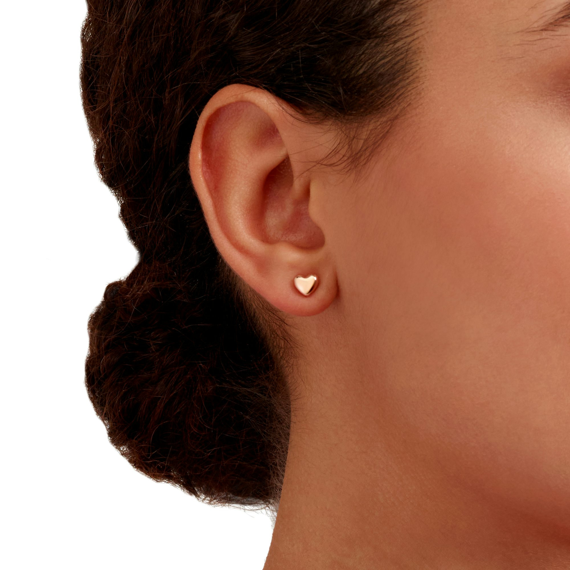 ROSE GOLD HEART STUD EARRINGS - 2