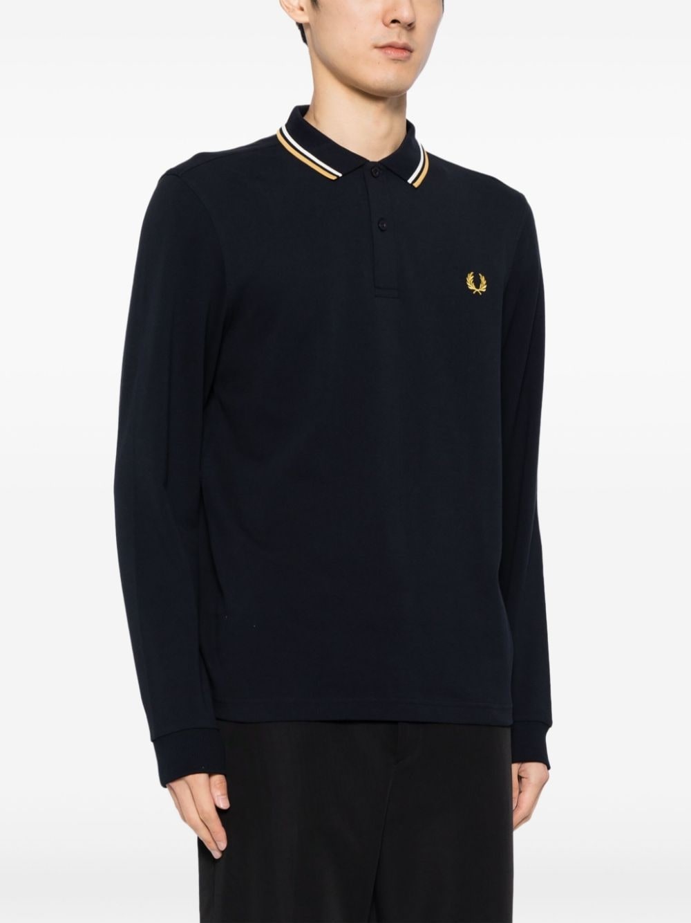 logo-embroidered long-sleeved polo shirt - 6