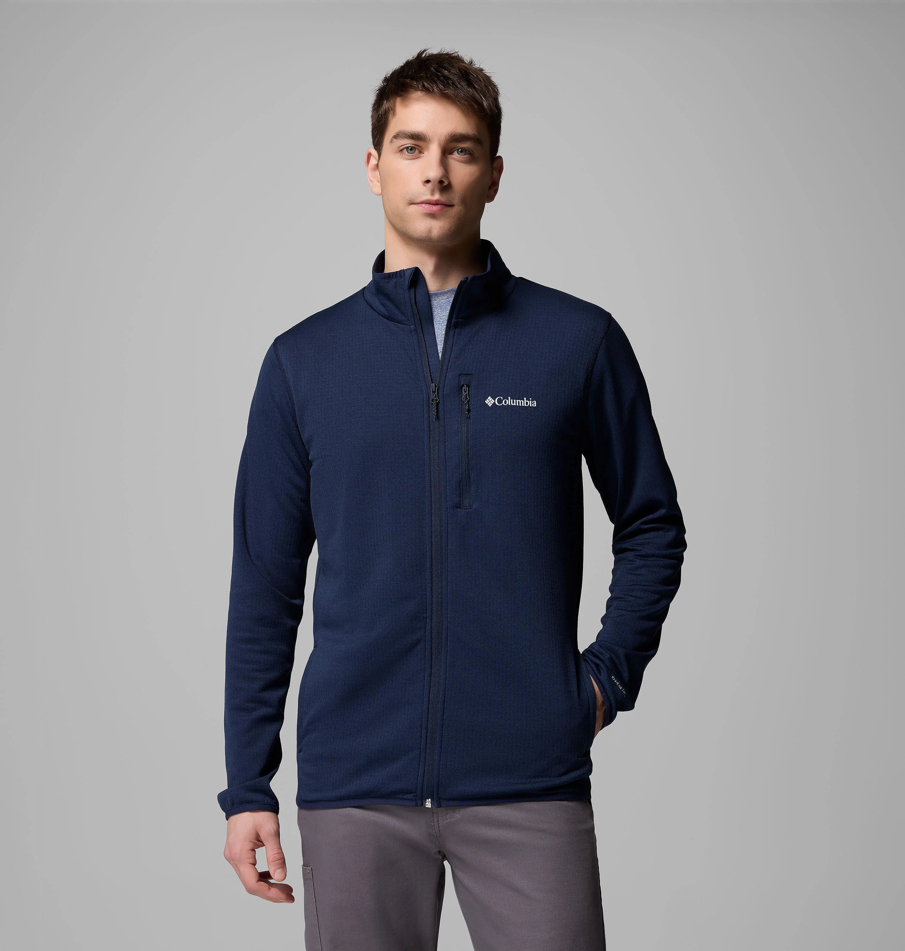 Men's Essential Hike Grid Fleece Full Zip Jacket - 1