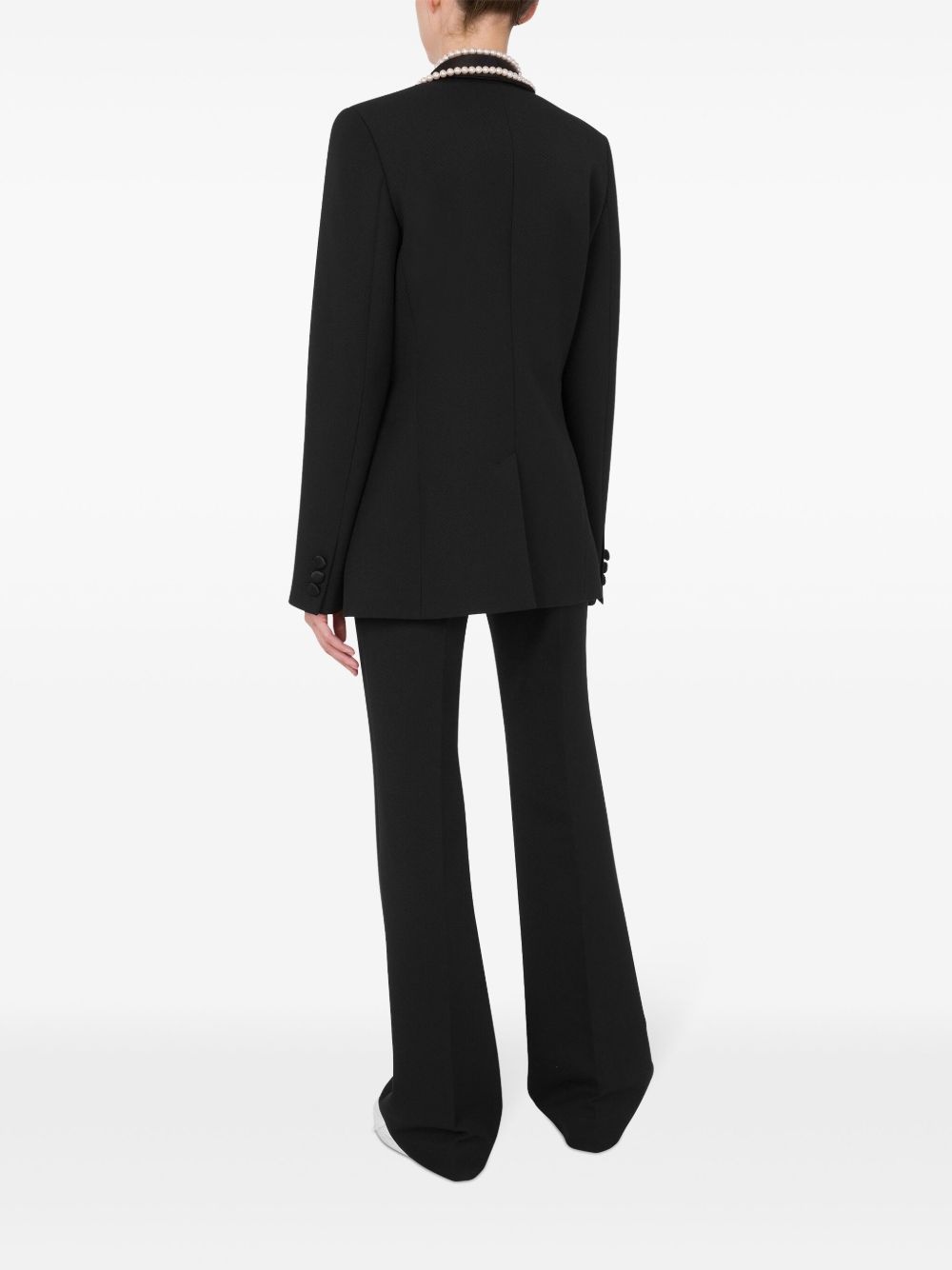faux-pearl-embellished blazer - 3
