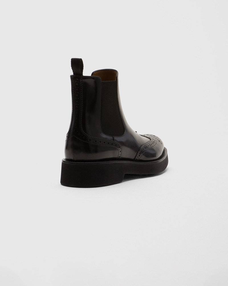 Polished Fumé Brogue Chelsea Boot 4