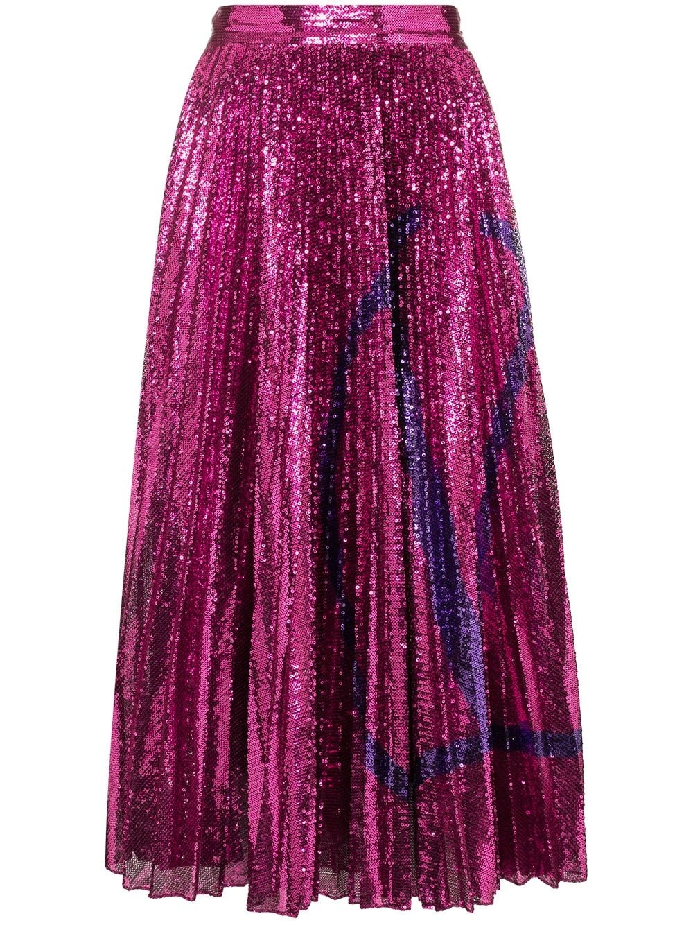 sequin embellished pleated midi skirt - 1