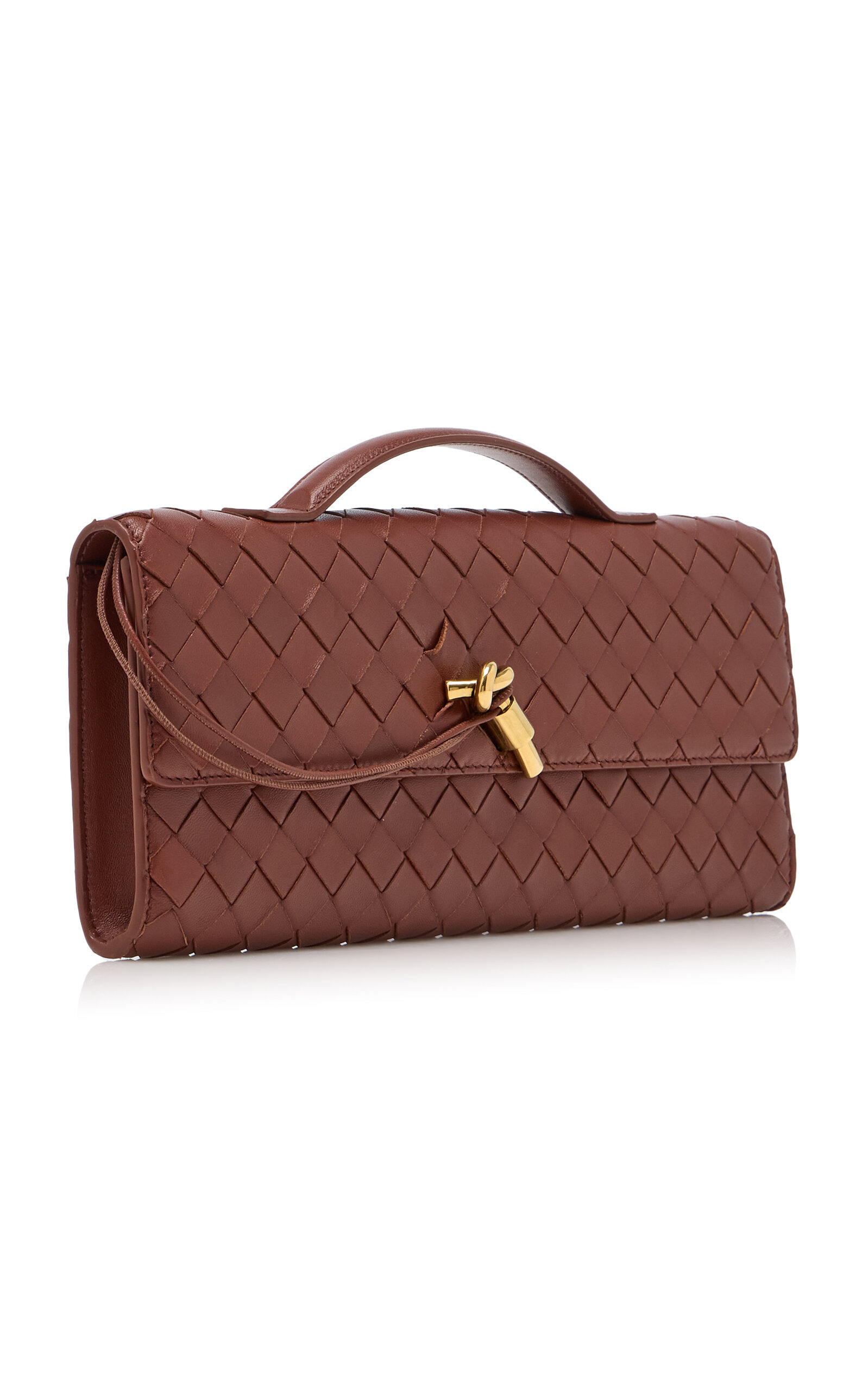 Andiamo Intrecciato Leather E/W Clutch brown - 3