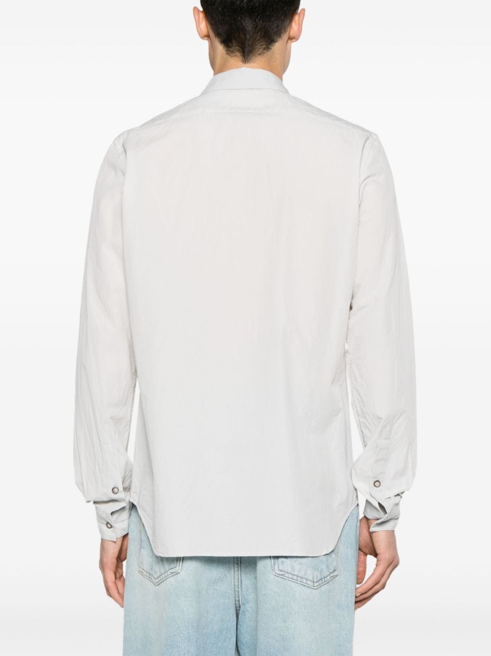 crinkled-finish cotton shirt - 4