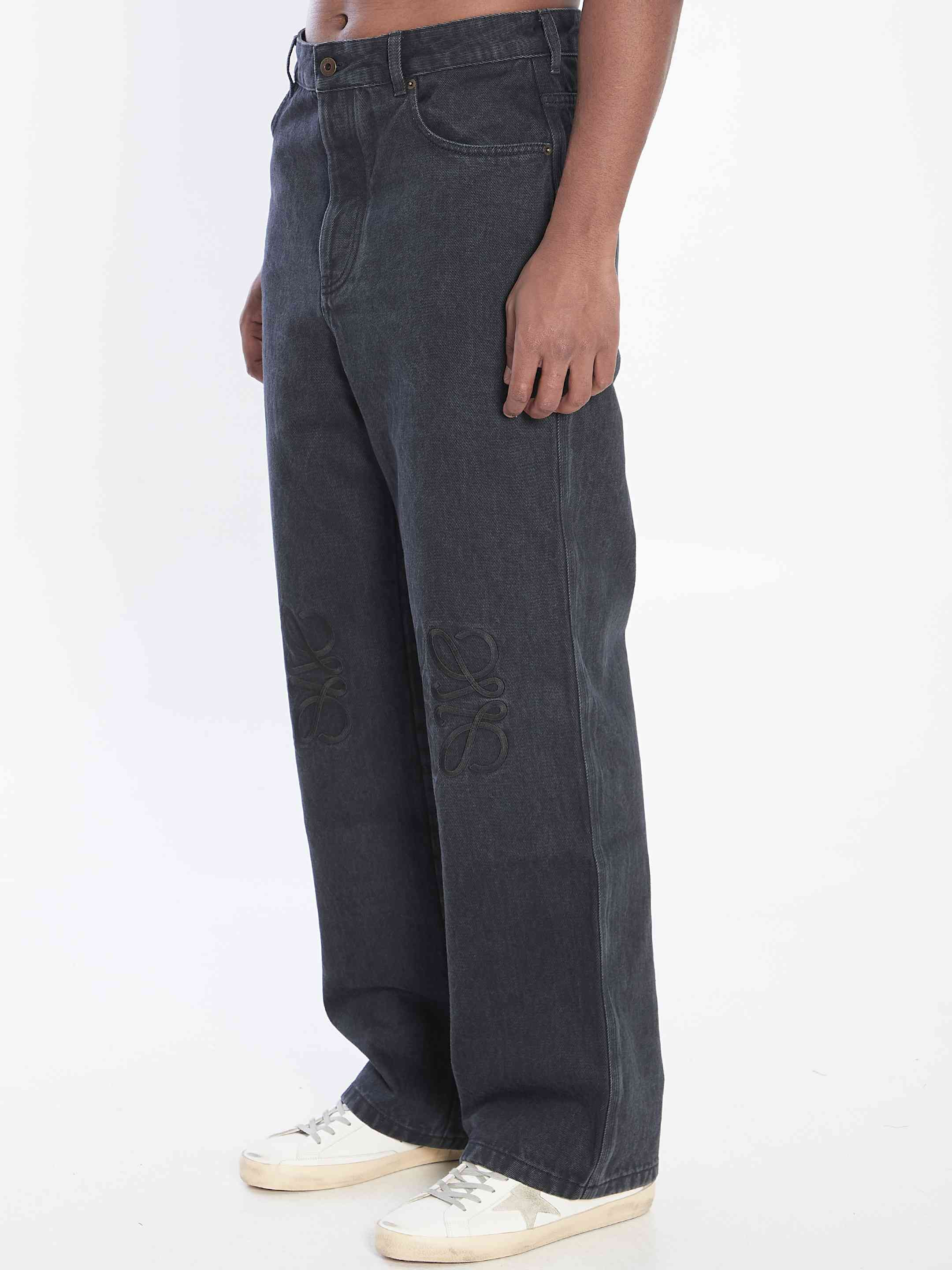 Loewe Men Baggy Anagram Denim Pants - 2