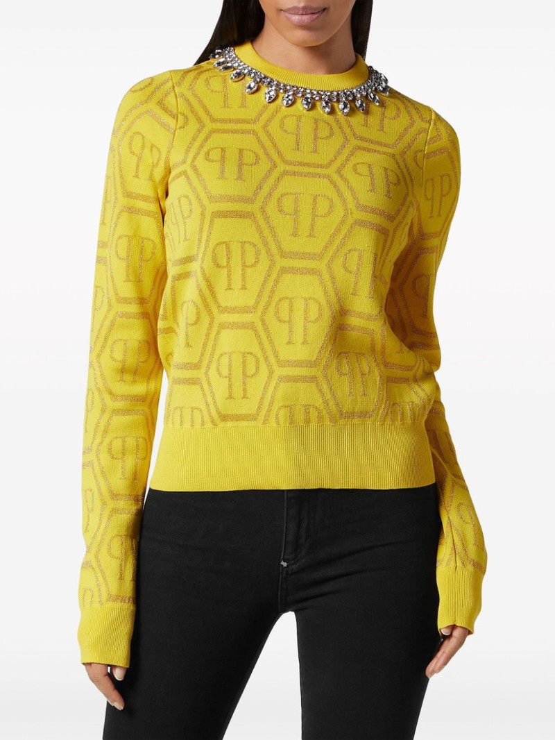 monogram crystal-embellished jumper 3