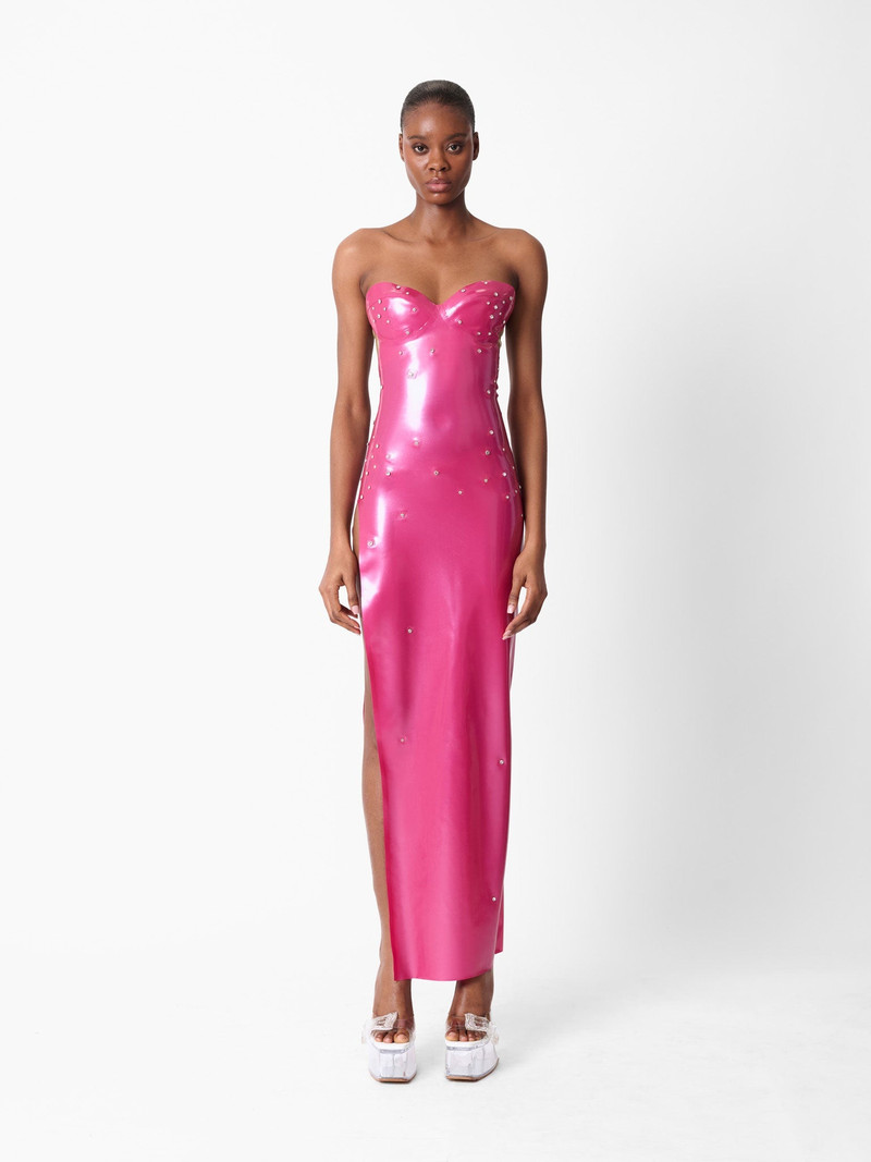 POSTER GIRL BUNNY LATEX MAXI DRESS outlook