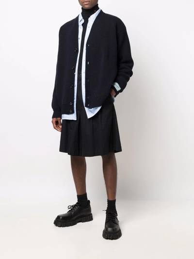 Raf Simons logo-patch merino cardigan outlook