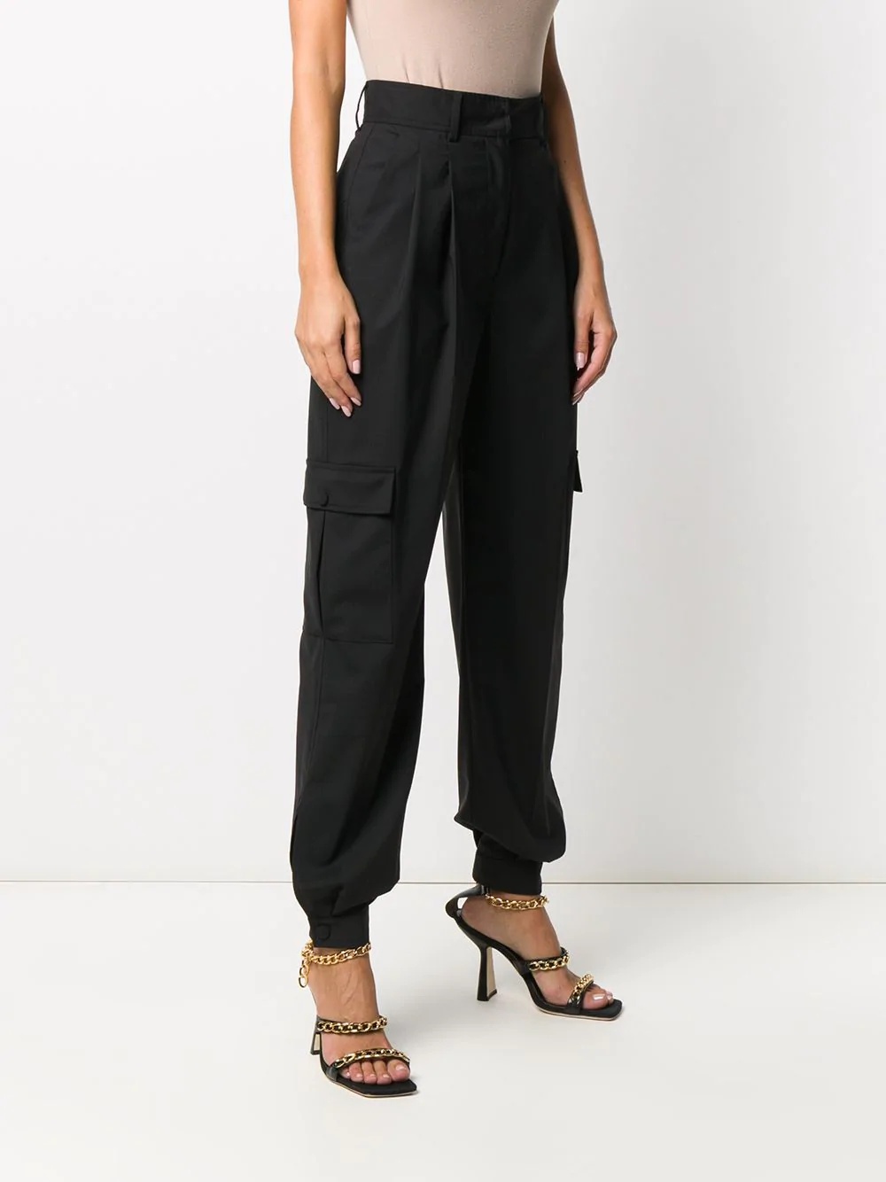 wool-blend cargo trousers - 3