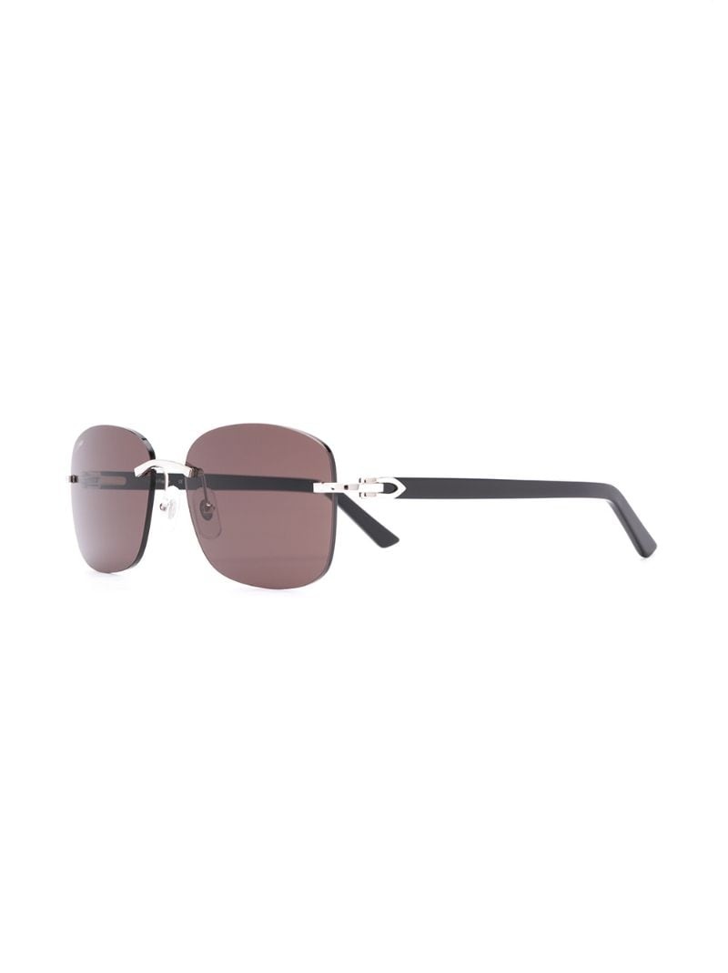 C Décor rimless rectangular-frame sunglasses - 2