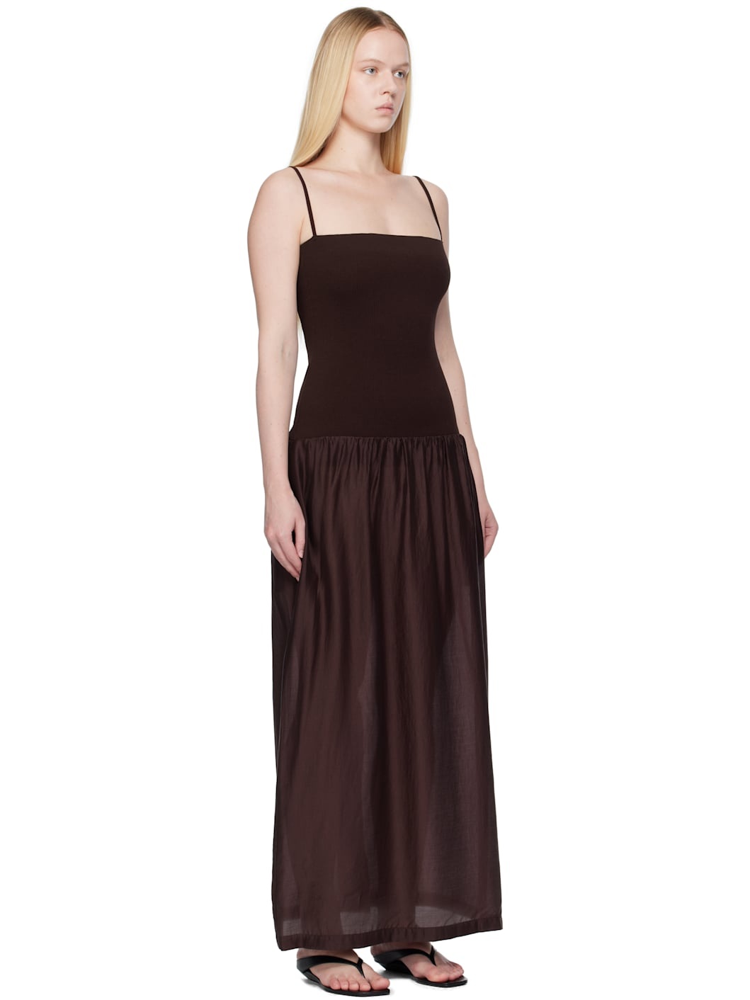 Burgundy Silky Knit Maxi Dress - 2