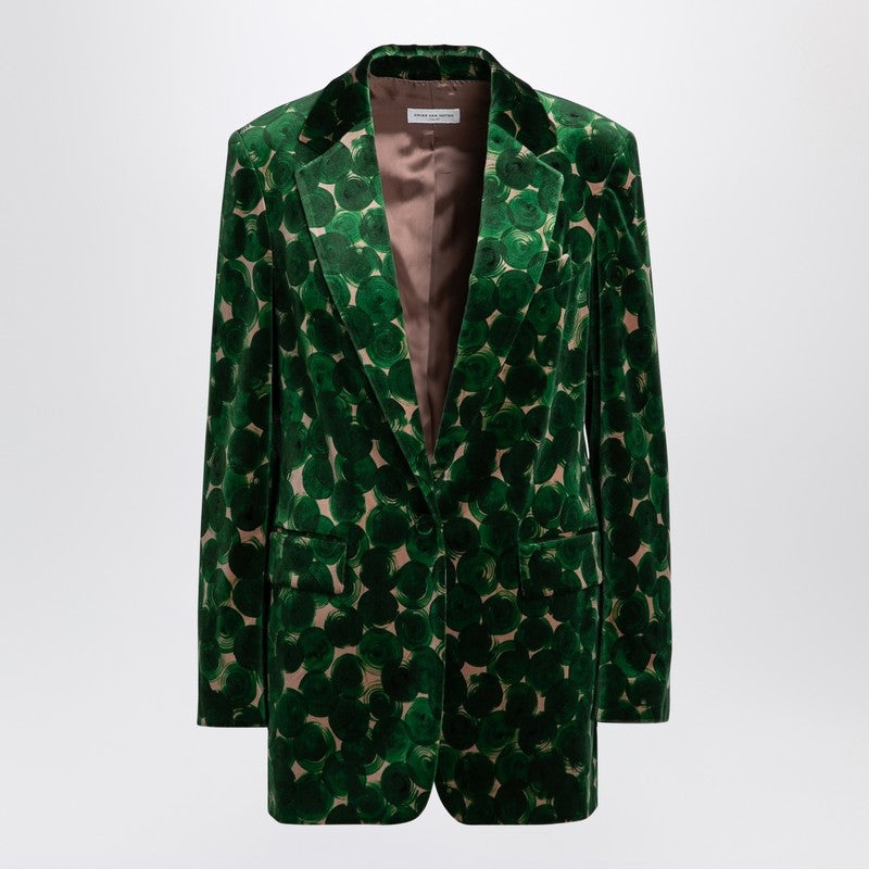 ジャケット Dries Van Noten Single-breasted blazer with polka dot print Dries Van Noten Dries Van Noten Single-Breasted Blazer With