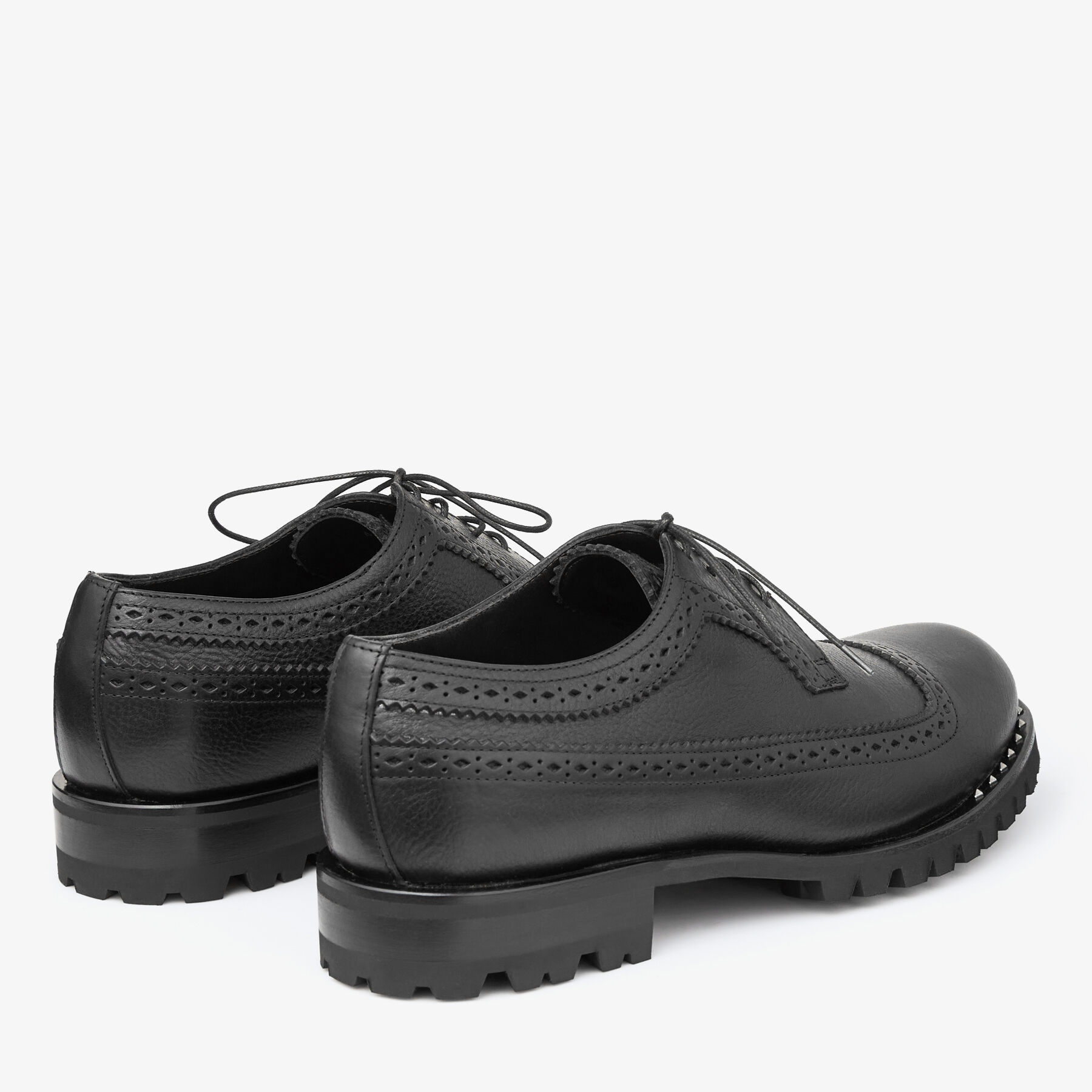 Diamond Derby
Black and Gunmetal Calf Leather Lace-Up Shoes - 5