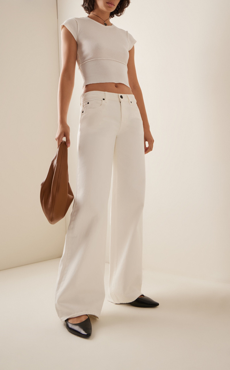 SLVRLAKE Mica Mid-Rise Wide-Leg Jeans white outlook