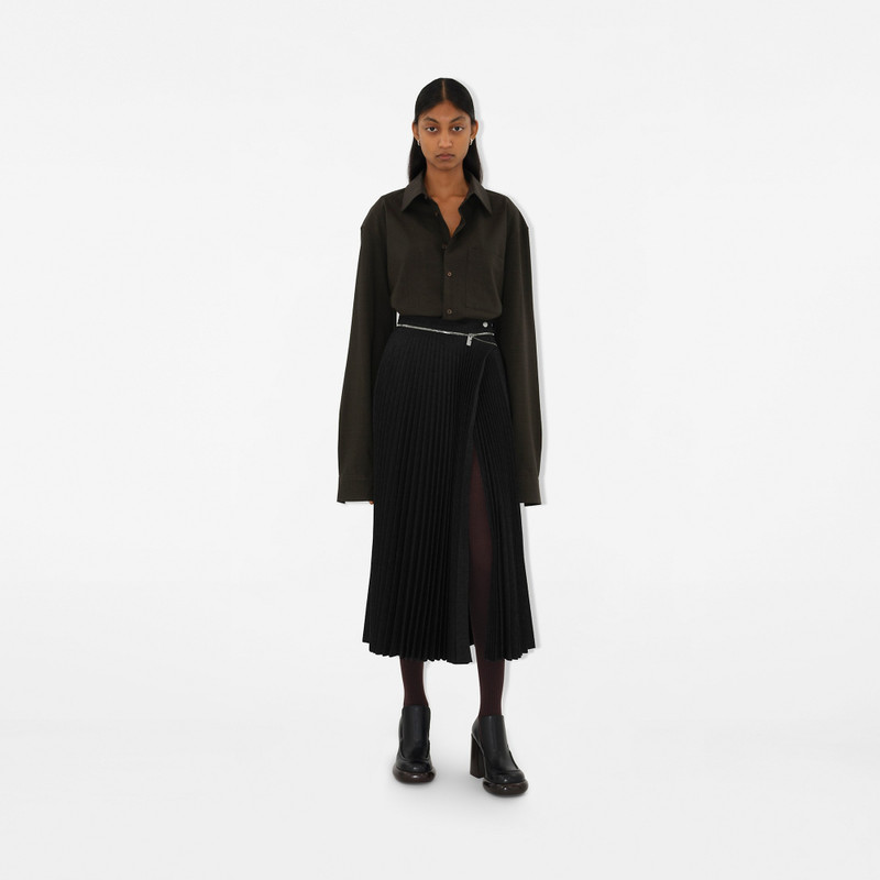Burberry Pleated Stretch Wool Skirt outlook