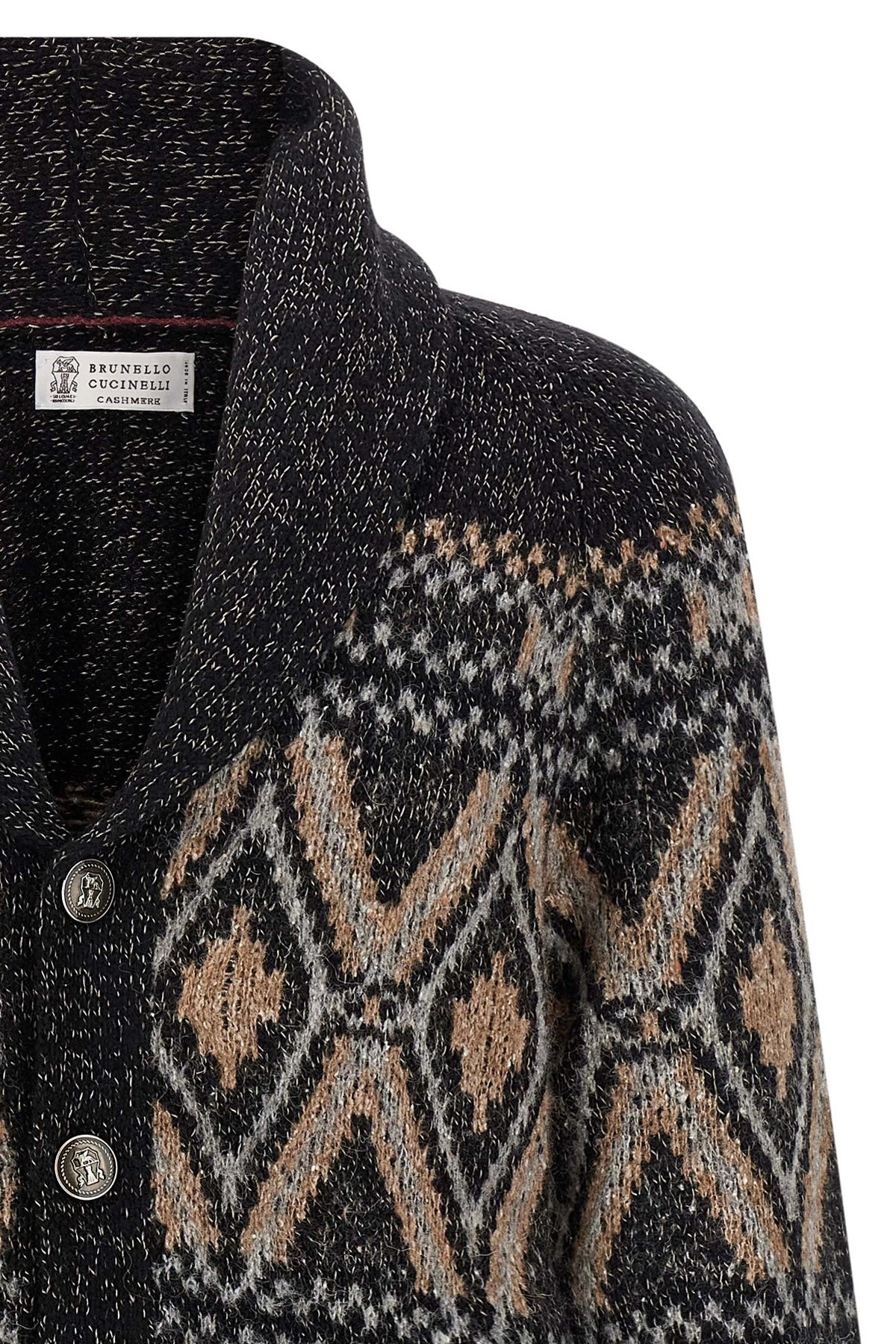 Geometric Jacquard Cardigan - 3