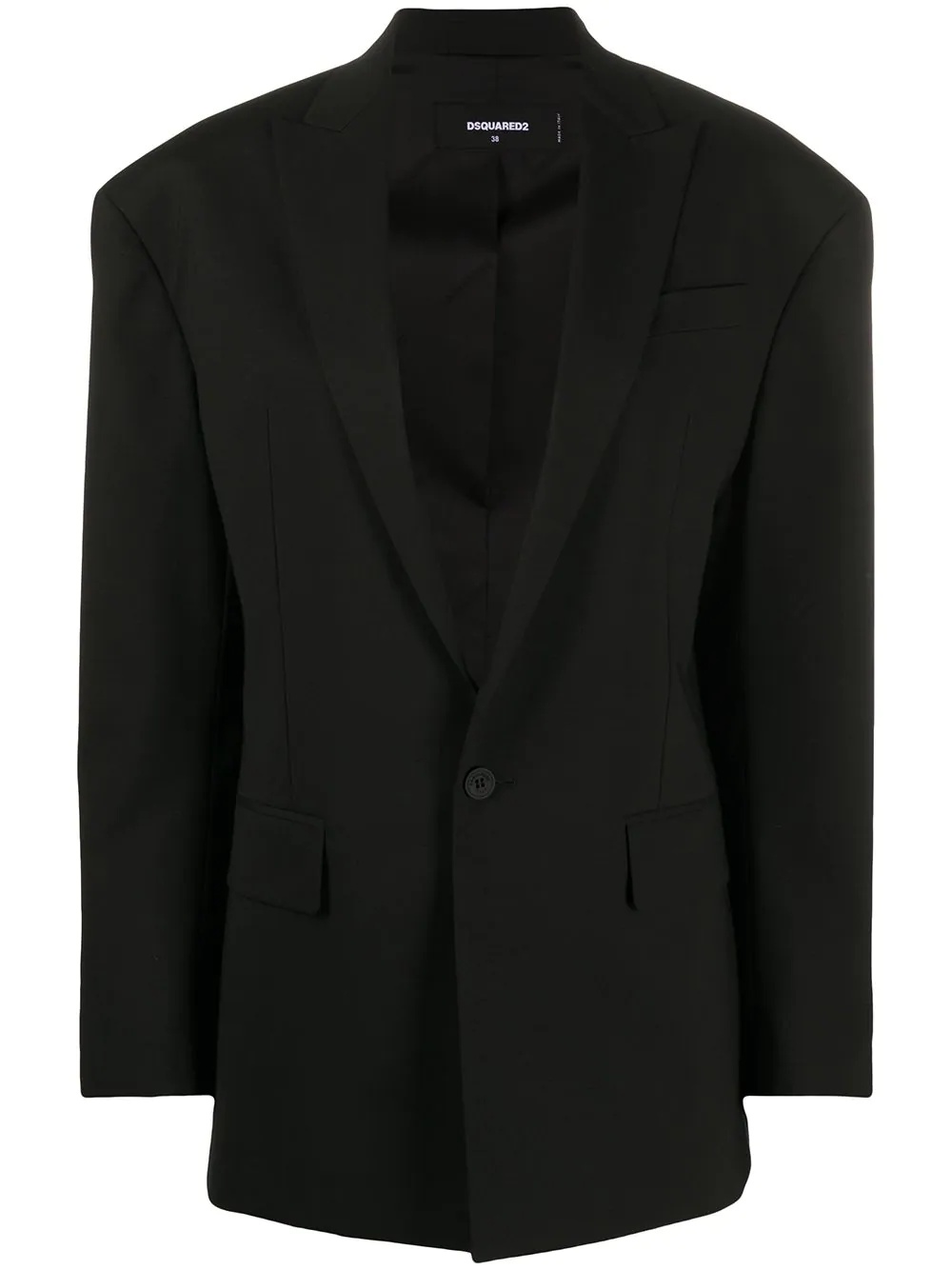 extended-shoulder single-breasted blazer - 1